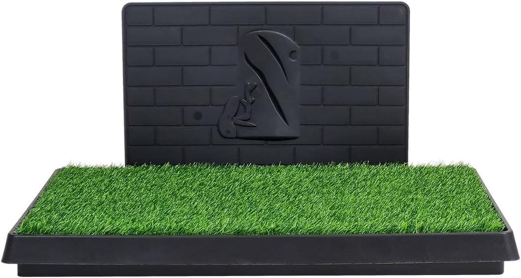 Artificial grass mat dog toilet for Medium to Large Dogs, Dog potty training tray with Pee isolation wall, Detachable design, and Removable tray, Ideal for Indoor/Outdoor use