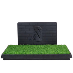 Dog toilet for Medium to Large dogs, Artificial grass pet potty tray with Pee isolation wall, Detachable design, and Slide-out tray, Suitable for Indoor/Outdoor use, Easy to clean, 76 cm (Black)