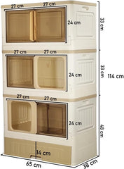 Cat cabinet, Durable 3-layer cat combination litter box with Storage area, Sleeping area, Cat toilet, and Rolling wheels, Durable plastic cat litter box, Ideal for indoor/outdoor use 115 cm