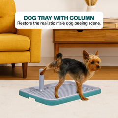 Dog potty training toilet with Pee guide post, Grid design, and Portable design, Durable plastic dog toilet for small to medium dogs, Ideal for Indoor/Outdoor use, 51 cm