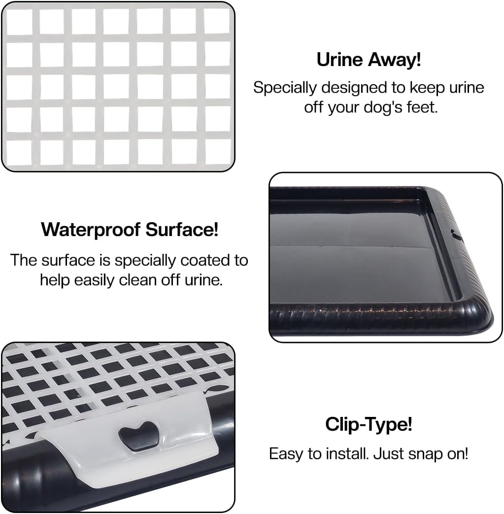 Dog potty training tray with Removable grid, Durable leak-proof puppy toilet pad holder for Small & Medium dogs, Suitable for Indoor/Outdoor use, Easy to clean, 47 cm