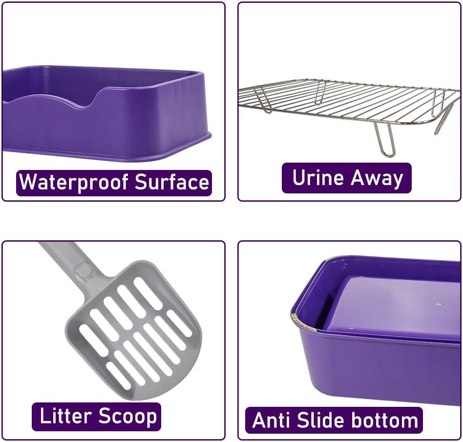 Pet dog toilet with Litter scoop, Stainless steel mesh wire, and Anti-slip bottom, Dog potty tray with training toilet for small to medium dogs, Ideal for indoor & outdoor use 52 cm