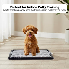 Dog potty training tray with Removable grid, Durable leak-proof puppy toilet pad holder for Small & Medium dogs, Suitable for Indoor/Outdoor use, Easy to clean, 47 cm