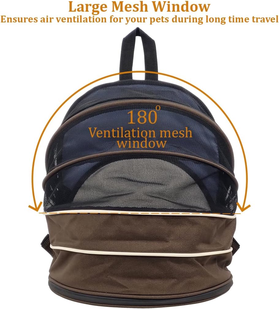 Pet carrier bag for cats and small dogs, Expandable cat backpack with Removable mat, Durable zipper, Ventilated mesh, and Adjustable shoulder straps, Ideal for Outdoor traveling 48 cm