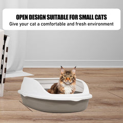 Cat litter box with Durable plastic, Splash-proof design, Detachable design, and Litter scoop, Semi-enclosed cat toilet for small cats, Ideal for indoor/outdoor use, Easy to clean 38 cm