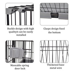 Cat cage with Metal wire and Lockable door, Multi-feature enclosed cat condo for Medium to large cats, Durable construction, Ideal for indoor/outdoor, Easy to assemble 74 cm (Black)