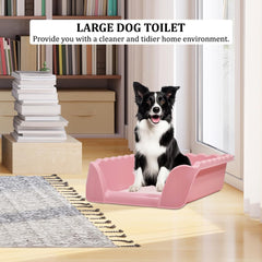 Dog training tray with Raised fence, Column design, and Detachable grid, Splash-proof pet potty for medium to large dogs, Ideal for training & Daily use, Easy to clean 53 cm