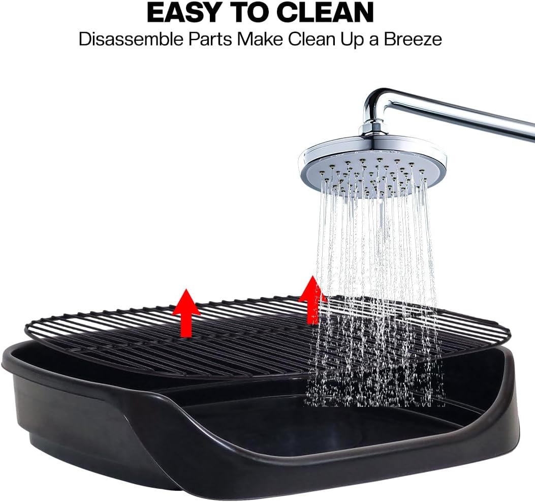 Dog toilet tray with Removable metal grid, Litter scoop, and Leak-proof design, Puppy potty training pad holder for Small to Medium dogs, Ideal for Indoor/Outdoor use, Easy to clean, 48 cm