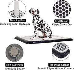 Dog Potty Training Tray - Dog Toilet Pee Pad with Detachable Pee Post - Grid Design & Non-slip Bottom - Indoor/Outdoor Pet Dog Toilet Tray for Large Dogs - Keep Floor Clean 65 cm