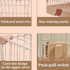 Cat cage with Metal wire and Lockable door, Multi-feature enclosed cat condo for Medium to large cats, Durable construction, Ideal for indoor/outdoor, Easy to assemble 74 cm (Pink)