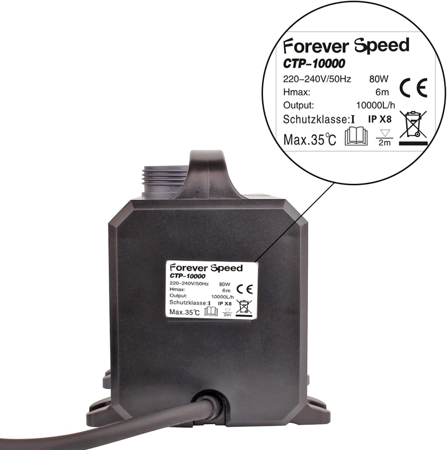 Forever Speed Super Eco pond pump with filter, energy efficient (3000-12000L/H) - 4500 l/h