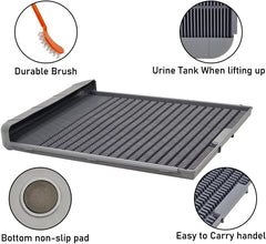 Dog potty training toilet with Brush, Carry handle, Urine tank, and Non-slip pads, Durable plastic dog toilet for small to medium dogs, Flat panel design, Ideal for indoor & outdoor 58 cm (Grey)