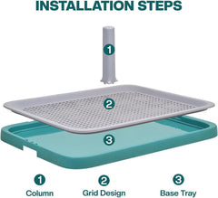 Dog potty training toilet with Pee guide post, Grid design, and Portable design, Durable plastic dog toilet for small to medium dogs, Ideal for Indoor/Outdoor use, 51 cm