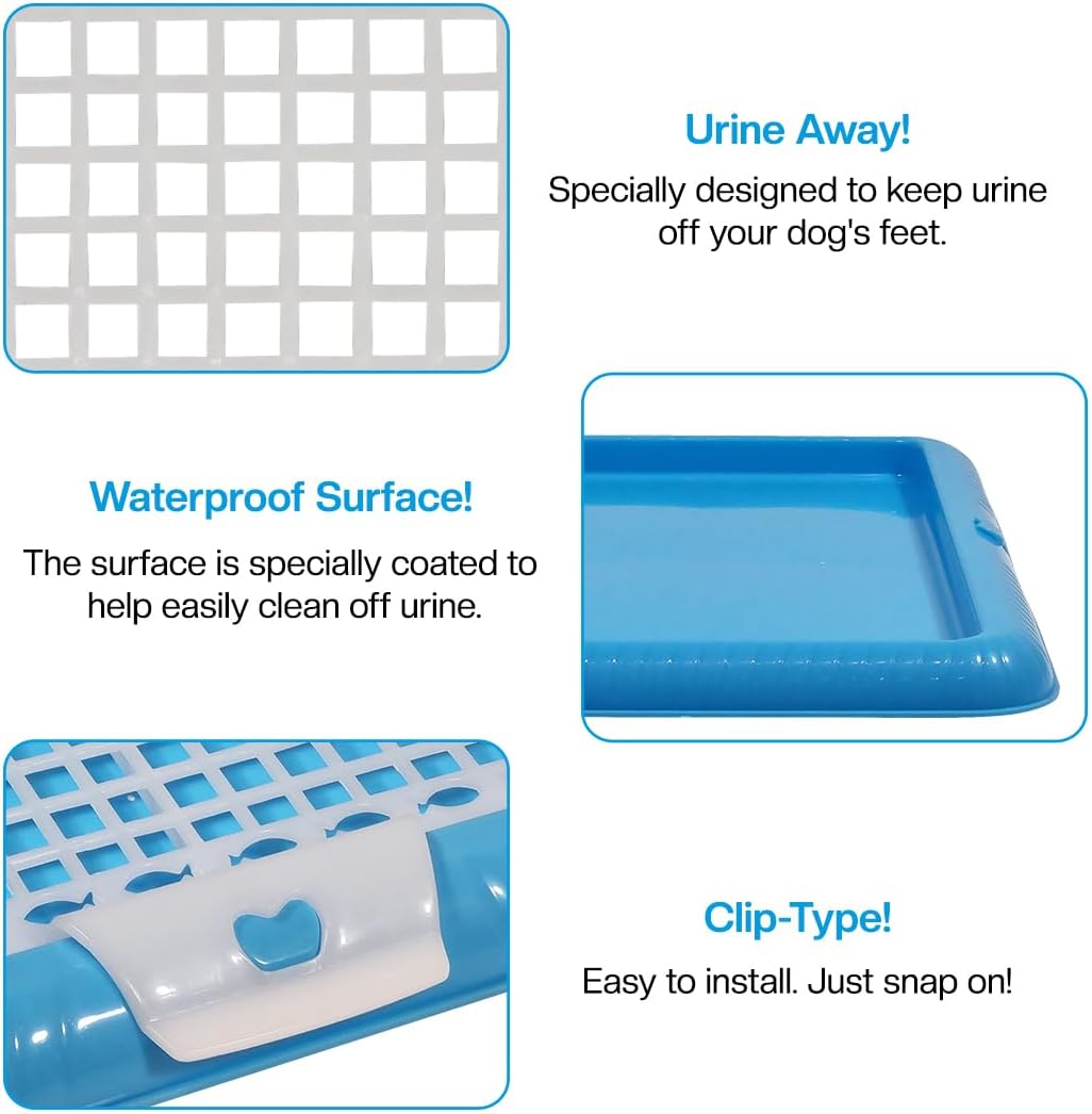 Dog potty training tray with Removable grid, Durable leak-proof puppy toilet pad holder for Small & Medium dogs, Suitable for Indoor/Outdoor use, Easy to clean, 47 cm