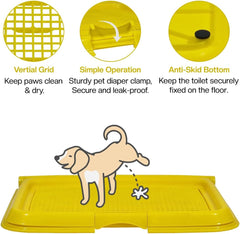 Dog toilet for Puppies and Small dogs, Durable plastic dog potty tray with Leak-proof design, Grid design, and Anti-slip bottom, Lightweight pet training tray for Indoor/Outdoor use 49 cm