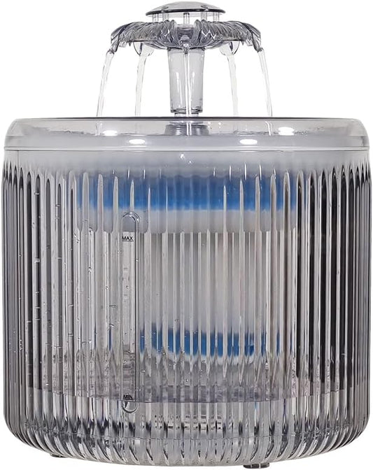 Pet water fountain for cats and dogs, Automatic transparent pet drinking fountain with Water level, Filtration system, Water pump, and Adjustable water flows, 2.6L Large capacity (21 cm)