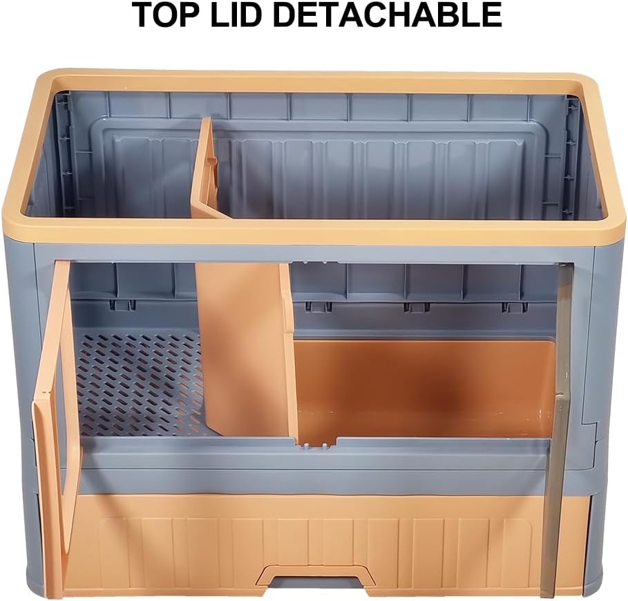 Cat cabinet, Durable 3-layer cat combination litter box with Storage area, Sleeping area, Cat toilet, and Rolling wheels, Durable plastic cat litter box, Ideal for indoor/outdoor use 115 cm