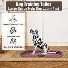 Dog toilet with Sturdy iron mesh, Carrying handle, and Litter scoop, Detachable indoor trainer for medium to large dogs, Flat dog toilet, Ideal for indoor & outdoor use 65 cm, Easy to clean