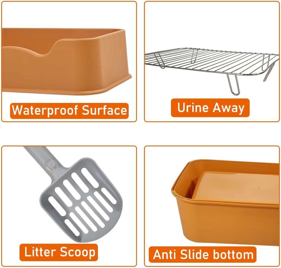 Pet dog toilet with Litter scoop, Stainless steel mesh wire, and Anti-slip bottom, Dog potty tray with training toilet for small to medium dogs, Ideal for indoor & outdoor use 52 cm