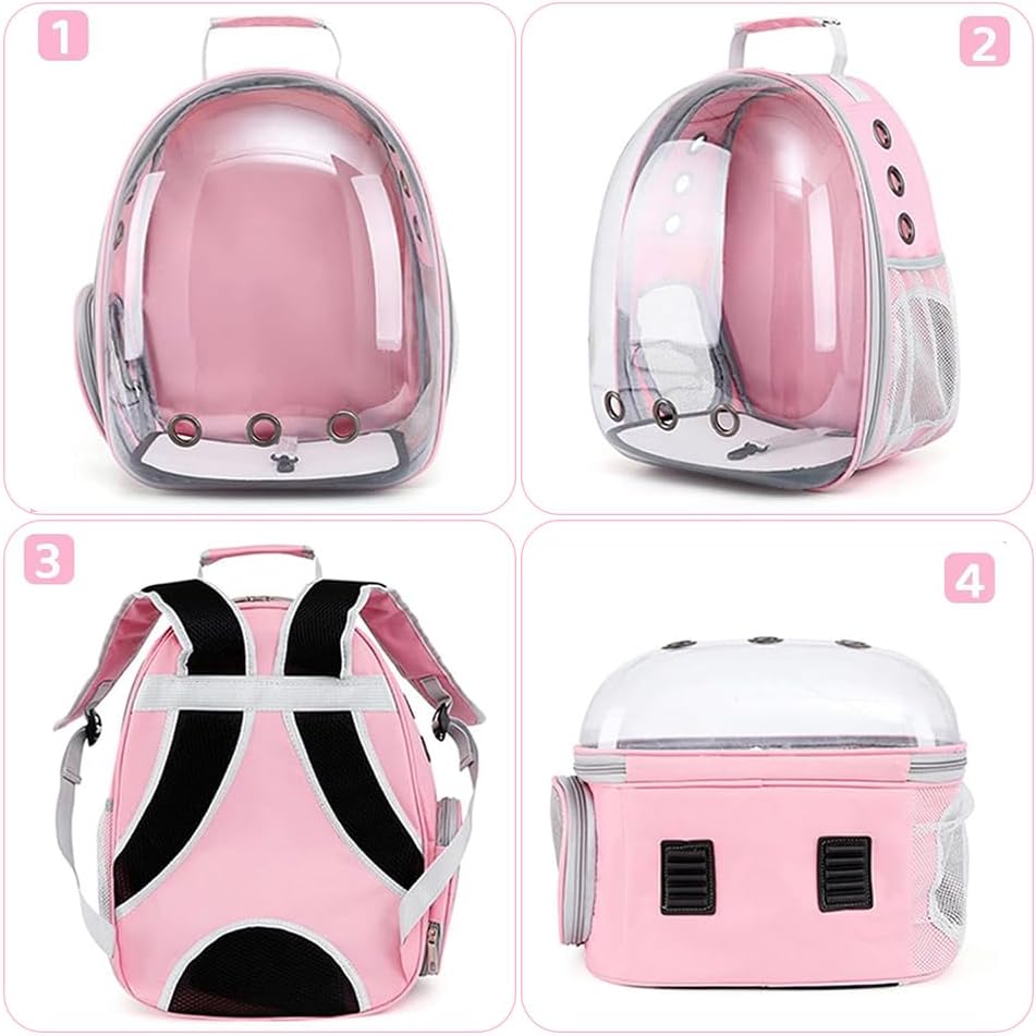 Pet backpack, Transparent breathable portable carrying bag, Airline-approved for cats and small dogs, Pet carrier designed for Travel, Hiking, and shopping outdoor