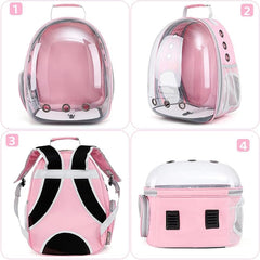 Pet backpack, Transparent breathable portable carrying bag, Airline-approved for cats and small dogs, Pet carrier designed for Travel, Hiking, and shopping outdoor