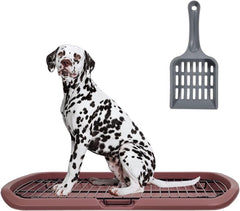 Dog toilet with Sturdy iron mesh, Carrying handle, and Litter scoop, Detachable indoor trainer for medium to large dogs, Flat dog toilet, Ideal for indoor & outdoor use 65 cm, Easy to clean