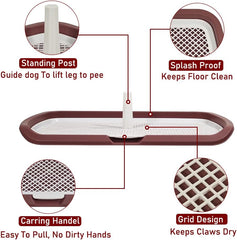 Dog potty training toilet for medium to large dogs, Durable plastic dog training pad holder with Detachable pee post, Carrying handle, and Grid design, Ideal for indoor & outdoor 66 cm