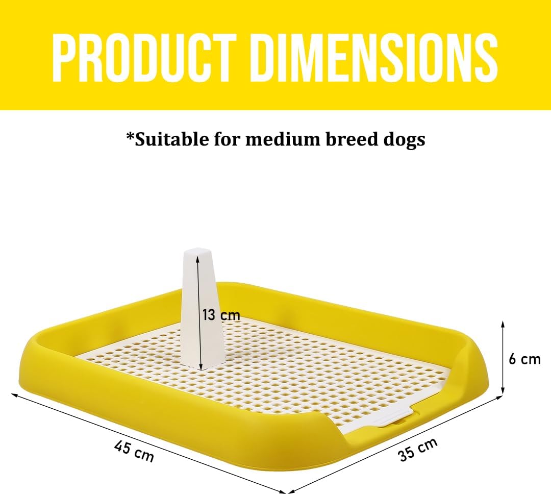 Dog potty toilet training tray for small to medium dogs, Durable plastic dog pee pad with Column design and Detachable grid design, Easy to clean, Ideal for indoor & outdoor 45 cm