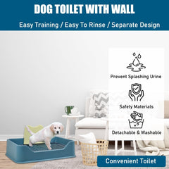 Dog Potty Tray - Dog Toilet for Small to Medium Dogs | Pet Plastic Puppy Training Seat with Splash Proof Design, Stainless Steel Grid & Detachable Pee Post | Indoor & Outdoo