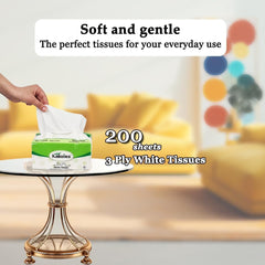 KAKEI 40Pcs Tissue Paper with 3ply - Natural Wood Pulp & Eco-Friendly Material - Durable Absorbent Facial Tissue Boxes for Home, Travel & Office - Soft & Strong for Wet/Dry Use, White (Pack of 8)
