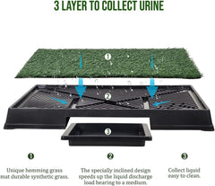 Artificial grass mat dog toilet for Medium to Large Dogs, Dog potty training tray with Pee isolation wall, Detachable design, and Removable tray, Ideal for Indoor/Outdoor use