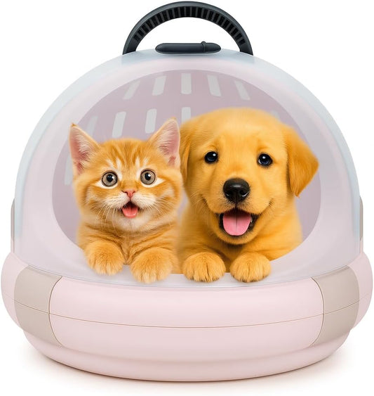 Cat Carrier | Spacious Pet Carrier for Dog & Cats with Safety lock, Handle & Ventilation Holes | Cat Travel Carrier for Outdoor Use with Transparent Design | Easy to Clean