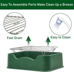 Pet dog toilet with Litter scoop, Stainless steel mesh wire, and Anti-slip bottom, Dog potty tray with training toilet for small to medium dogs, Ideal for indoor & outdoor use 52 cm