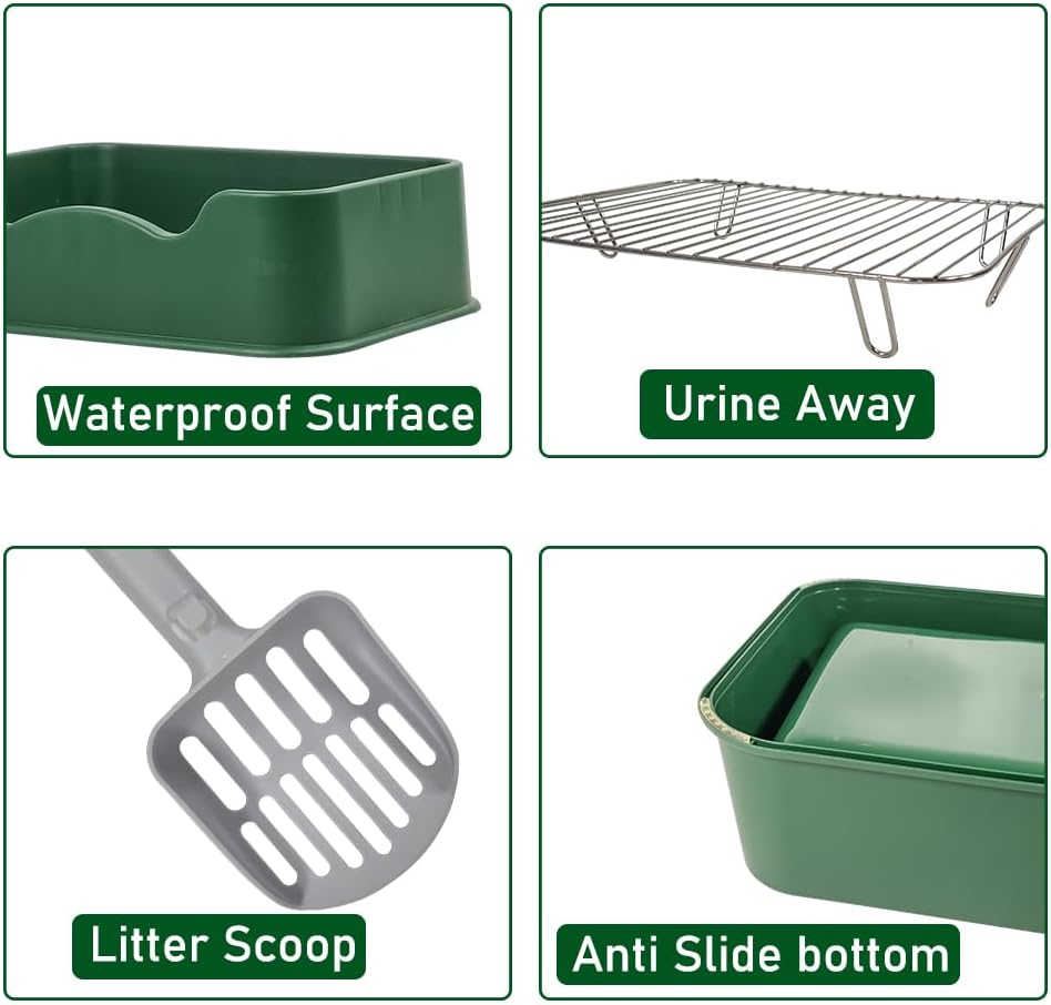 Pet dog toilet with Litter scoop, Stainless steel mesh wire, and Anti-slip bottom, Dog potty tray with training toilet for small to medium dogs, Ideal for indoor & outdoor use 52 cm