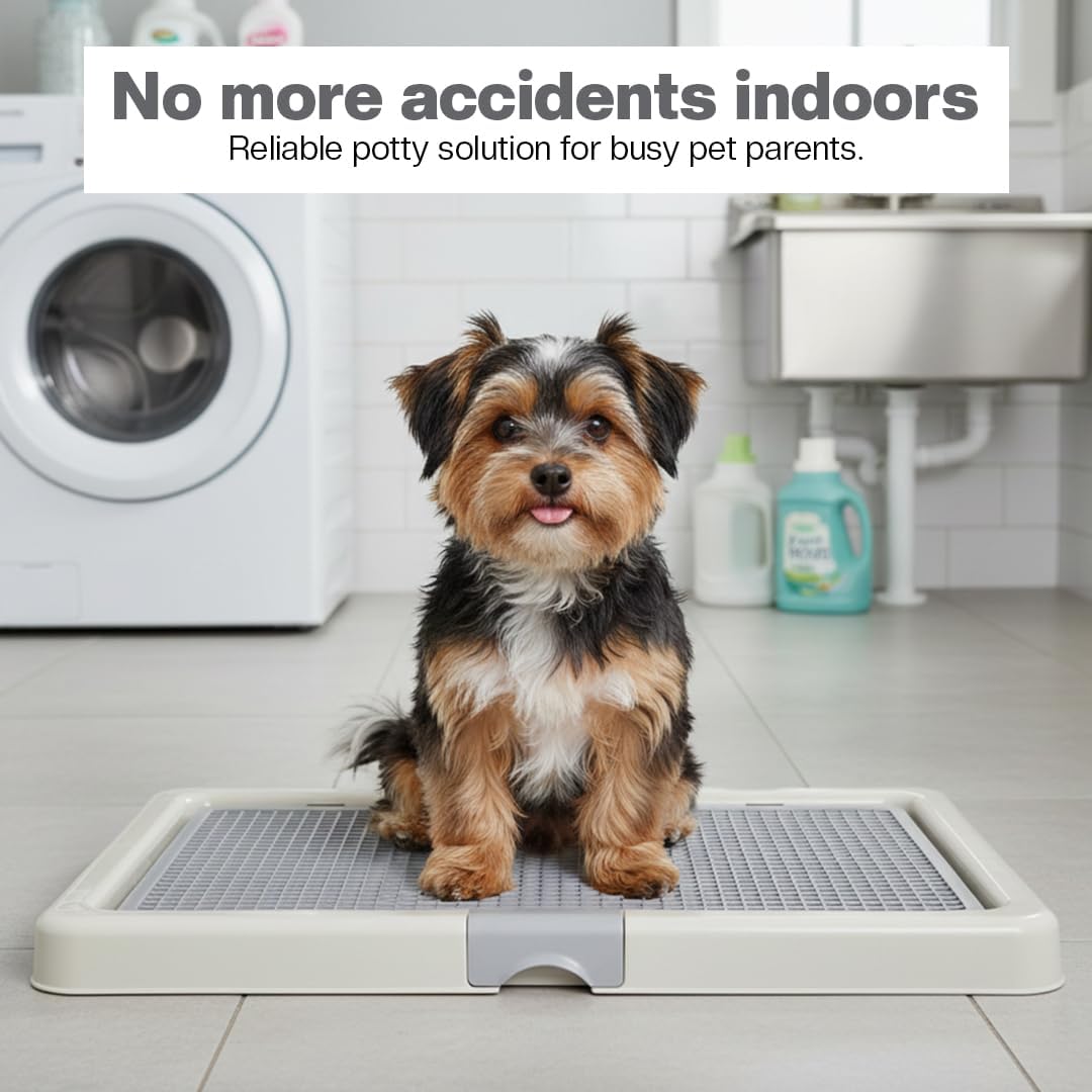 Pet training toilet for small to medium breeds, Durable plastic dog toilet with Detachable design and Anti-slip bottom, Ideal for indoor and outdoor use, Keep paws and floor clean 66 cm