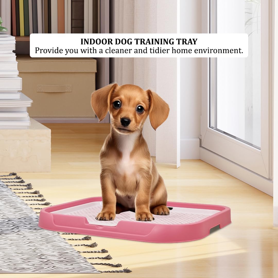 Dog potty training toilet, Portable dog toilet for medium to large dogs, Durable Leak-proof plastic dog tray with Column design and Detachable grid design, Easy to clean 54 cm