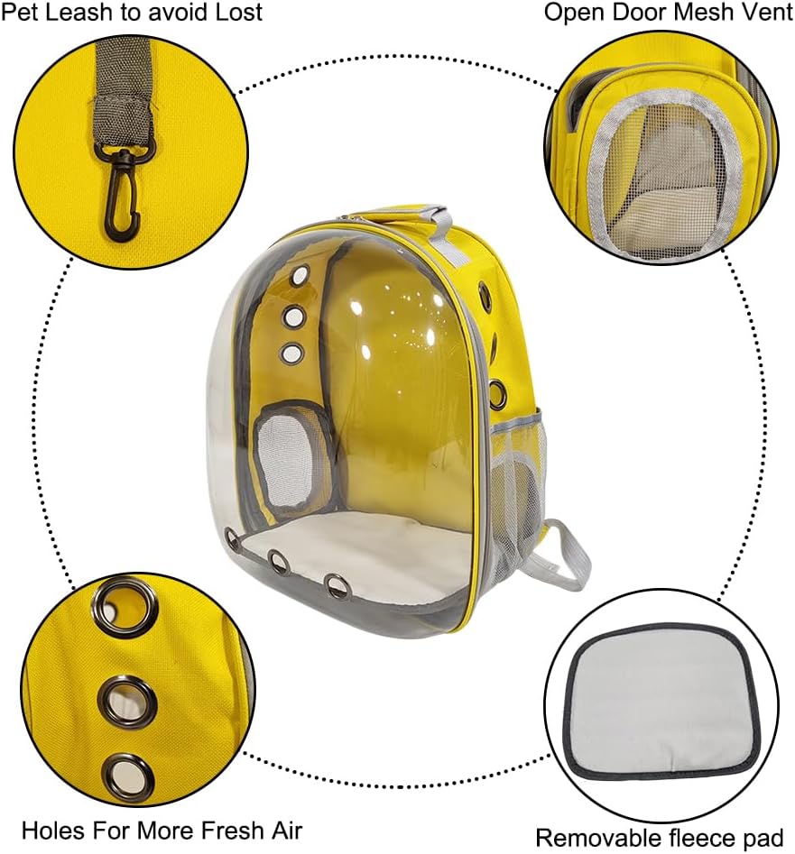 Pet backpack, Transparent breathable portable carrying bag, Airline-approved for cats and small dogs, Pet carrier designed for Travel, Hiking, and shopping outdoor