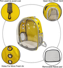 Pet backpack, Transparent breathable portable carrying bag, Airline-approved for cats and small dogs, Pet carrier designed for Travel, Hiking, and shopping outdoor