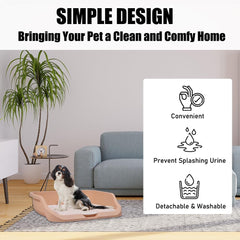 Dog toilet training with Raise edge design, Pee post, and Detachable grid, Durable plastic dog tray for small to medium dogs, Ideal for indoor & outdoor, Leak-proof design 53 cm