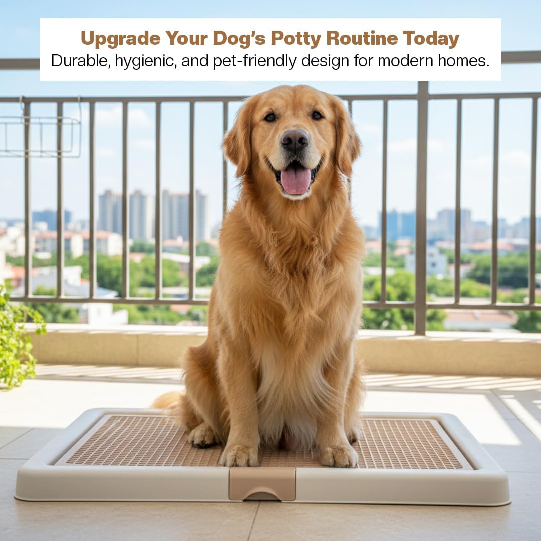 Large Dog Potty Tray Training Seat | Dog Toilet Pee Tray | Pee Pads for Dogs | Puppy Pee for Indoor & Outdoor Use | Keep Paws, Floor Clean & Portable