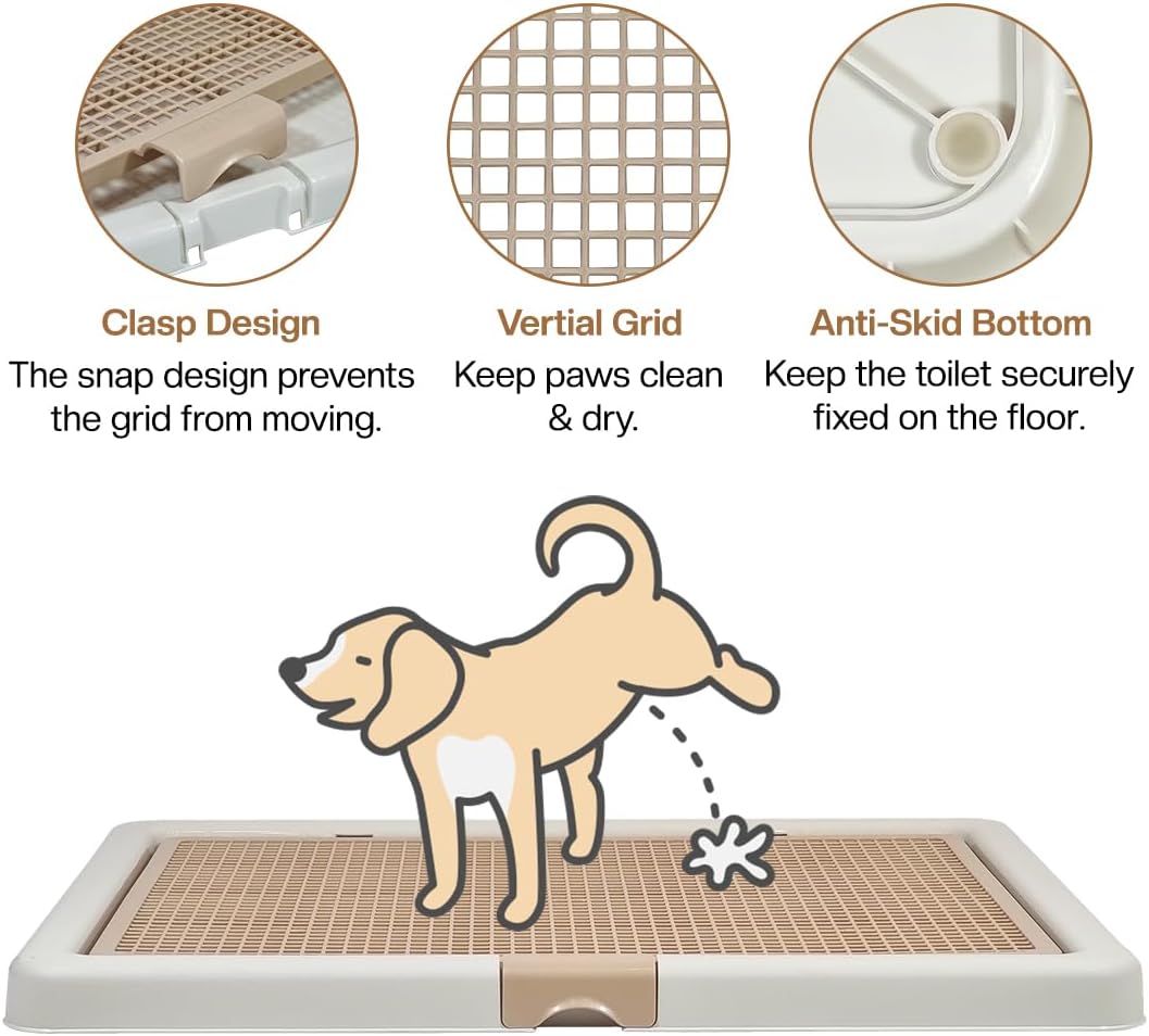 Large Dog Potty Tray Training Seat | Dog Toilet Pee Tray | Pee Pads for Dogs | Puppy Pee for Indoor & Outdoor Use | Keep Paws, Floor Clean & Portable