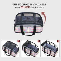 Pet Carrier Bag for Cat & Dogs - Cat Carrier Bag with Top Sided Open - Cat Travel Bag - Handle & Breathable Mesh, Soft-Sided with Shoulder Strap - Comfortable Mat & Durable (Pink, 42cm)