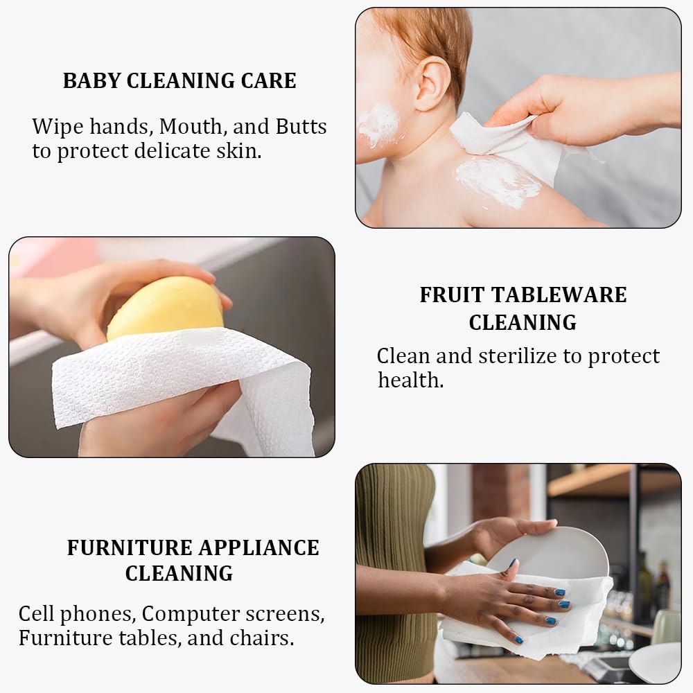 Disposable facial towel with Wall-mount and Pull-out design, Facial tissue for Cleaning, Skincare, and Makeup removal, 100% Cotton dry wipes, Ideal for All skin types 20 cm (Yellow)