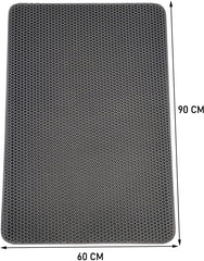 Cat litter mat with Honeycomb design, Water-resistant, and Washable EVA material, Double layer cat litter mat for Indoor cat litter boxes, Ideal for Multi-cat household, Easy to clean