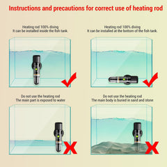 TERRIFI Mini Betta Heater, 10W/15W Small Submersible Fish Tank Heater with Digital Display Thermostat, USB Powered, for Aquariums up to 1 Gallon