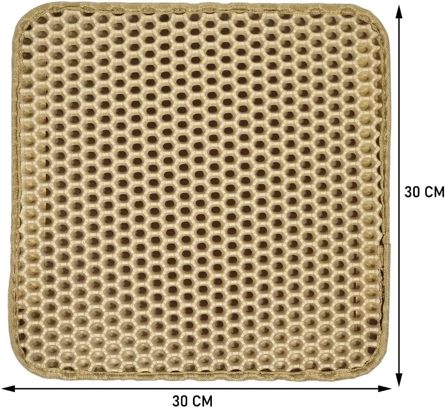 Cat litter mat with Honeycomb design, Water-resistant, and Washable EVA material, Double layer cat litter mat for Indoor cat litter boxes, Ideal for Multi-cat household, Easy to clean
