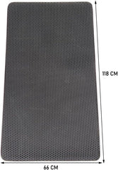 Cat litter mat with Honeycomb design, Water-resistant, and Washable EVA material, Double layer cat litter mat for Indoor cat litter boxes, Ideal for Multi-cat household, Easy to clean