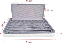 Dog training toilet for small dogs, Durable plastic puppy training tray with Protection wall, Detachable design, and Non-slip foot, Keeps paws dry and floor clean, Indoor & outdoor 51 cm