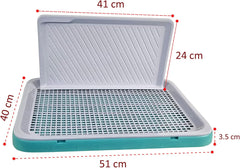 Dog training toilet for small dogs, Durable plastic puppy training tray with Protection wall, Detachable design, and Non-slip foot, Keeps paws dry and floor clean, Indoor & outdoor 51 cm