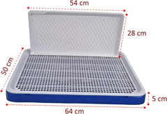 Dog toilet training tray with Protection wall, Detachable design, and Non-slip foot, Durable plastic pee pad holder for large dogs, Keeps paws dry and floor clean, Indoor & outdoor 64 cm